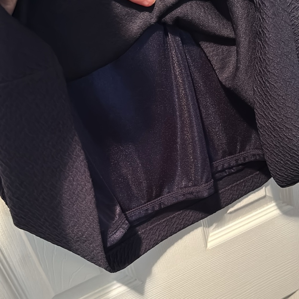 👗THML Chessie Textured Navy Sleeveless Ruffle Neck Midi Dress Stitch Fix - Picture 7 of 16